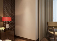 Non - woven Pure Beige Modern Removable Wallpaper for Bedroom , Hotel