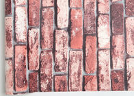 3D Vinyl Brick Effect Wallpaper For Bedroom / Coffee Shop , Removable Brick Wallpaper