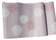Pink Color Vinyl Rustic Floral Wallpaper with Soundproof for Home Decorating