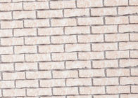 Khaki Color 3D Brick Effect Wallpaper Removable for Sitting Room , Vinyl Material
