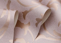 Embossed Silver Leaf Pattern Washable Vinyl Wallpaper for Household , Hotel