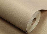 Embossed , Yarn Surface Washable Coffee Vinyl Wallpaper For Living Room