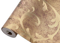Romantic Floral Country Flower Wallpaper Removable Gold Foil Material 0.53*10M