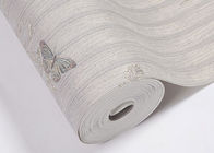 Removable Rustic Washable Vinyl Butterfly with Flower Wallpaper for Bedroom