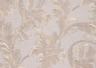 Grey Removable Embossed Floral Pattern Country Bathroom Wallpaper / Wall Coverings