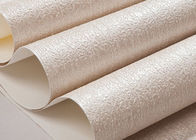 Creamy White Washable Embossed Wallpaper Eco - friendly Vinyl Material