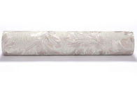 PVC Country Style Wallpaper , Embossed Floral Contemporary Green Wallpaper