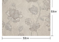 Beige Floral Pattern PVC Modern Wallpapers for Bedrooms with Embossed Surface