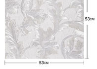 Beautiful Silver Country Style Wallpaper Embossed Vinyl Floral Pattern 0.53*10M