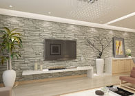 Stylish Removable Faux 3D Brick Effect Wallpaper with Grey Stone Pattern for Living Room