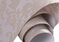 Tear - Resistant Embossed Flocking Country Floral Wallpaper 0.53*10M