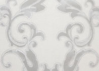 Ivory White Damask Pattern Victorian Wallpaper for Interior Decoration , Anti - static