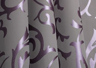 Embossed Removable European Style Purple Flower Wallpaper For TV Background
