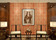 Red Long Fiber Nonwoven Living Room Wallpaper , Modern Wallpaper For Bedrooms