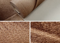 Luxury Grey European Style Wallpaper ,  3D Effect Leather Pattern Wallpaper