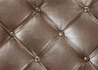 Luxurious Living Room Wallpaper Brown Color with 3D Leather Pattern , 0.53*10M size