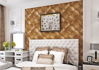 3D Effect Washable Vinyl Wallpaper , Luxurious Golden Leather Pattern Wallpaper