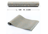 Good Lightfastness Modern Removable Wallpaper Gray Gold with Natural Plant Fibers Material