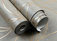 Good Lightfastness Modern Removable Wallpaper Gray Gold with Natural Plant Fibers Material