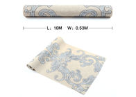 Light Grey Victorian Damask Wallpaper Waterproof with Vinyl Material , 0.53*10M Size