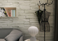 Green Color 3D Brick Effect Wallpaper for Household , PVC Brick Effect Wall Coverings