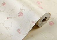 Bedroom Wall Paper / Rustic Floral Wallpaper With PVC Materials , 1.5kg Weight