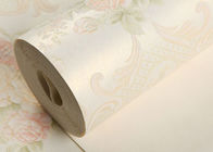 Beige Floral Pattern European Style Wallpaper / Non Woven Wallcovering 0.53*10m/ roll