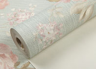 Moisture Proof Country Floral Wallpaper / PVC Embossed Wall Covering For Living Room