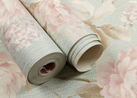 Moisture Proof Country Floral Wallpaper / PVC Embossed Wall Covering For Living Room