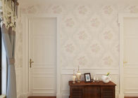 Beige Floral Pattern Non Woven Wallcovering , Interior Decorating Wallpaper SGS CSA