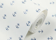 Fresh Navy Style Non Woven Wallcovering For Boy’S Bedroom With Anchor Printing