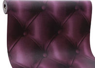 European Style Leather Wallpaper Luxury 3D Effect Contemporary Purple Wallpaper