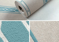 Living Room Modern Removable Wallpaper Blue Color With Natural Plant Fibers , 0.53*10m/ roll