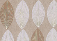Bronzing Leaf Non Woven Wallpaper For Office Walls / Living Room , Water Against