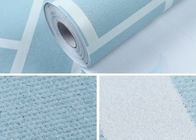 Blue Self Adhesive 3D Brick Effect Wallpaper Non Woven Materials , Pre - Pasted