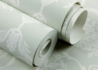 Eco Friendly Classical Grey Pattern Wallpaper For Restaurant , Embossed Surface Treatment