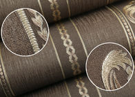 Brown European Style Wallpaper PVC Embossed Floral Home Decorative Wallcovering