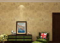 Beige Floral Contemporary Wall Coverings for TV Background , Modern Office Wallpaper