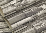 Stylish Removable Faux Brick Wallpaper for Living Room , Grey Stone Pattern