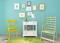 Cadmium Green 3D Home Wallpaper / Childrens Bedroom Wallpaper with Simple Style