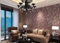 Waterproof Vintage Floral Pattern Wallpaper With Embossed Surface Treatment , OEM Accepted