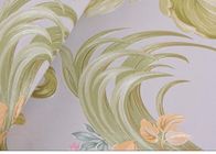 PVC Floral Pattern Self Adhesive Wallpaper Soundproof with Blue Color , 0.53*10m
