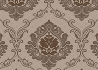Mulit Color Velvet Flock Wallpaper Strippable With 1.06*10M Size , Non - Pasted Style