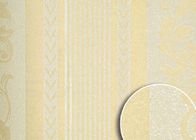Natural Materials Low Price Wallpaper , Yellow Striped Wallpaper For Living Rooms