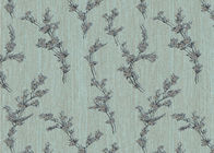 Wide Green Leaf Pattern Dining Room Wallpaper with Non - woven Paper , Adult Style
