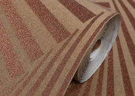 Non - Woven Brown Moistureproof Modern Removable Wallpaper With Dropping Beads