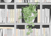 Green Plants And Books Printing 3D Home Wallpaper  Modern Concise Style For Coffee Shop
