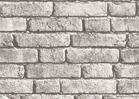 Vintage Removable 3D Brick Effect Wallpaper , Foam Faux Brick Wall Covering Washable