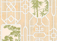 Bamboo And Tree Geometric Printing Chinese Style  Wallpaper Simulated Wood Grain