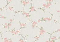 Low Flammability Soundproof PVC Contemporary Wall Coverings Flower Pattern Wallpaper